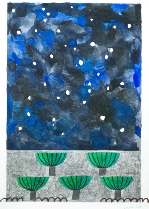 night sky and trees
